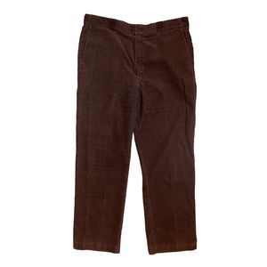 Vtg.‎ L.L. Bean Men's USA Made Flat Front Corduroy Brown Pants Size 38x31 Flaws